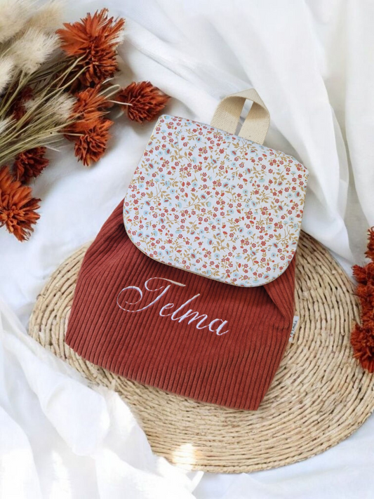 Terracotta / petites fleurs